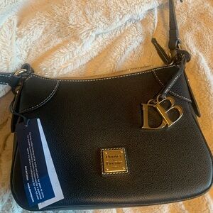 Dooney & Bourke Black Classic Shoulder Bag with Logo Charm